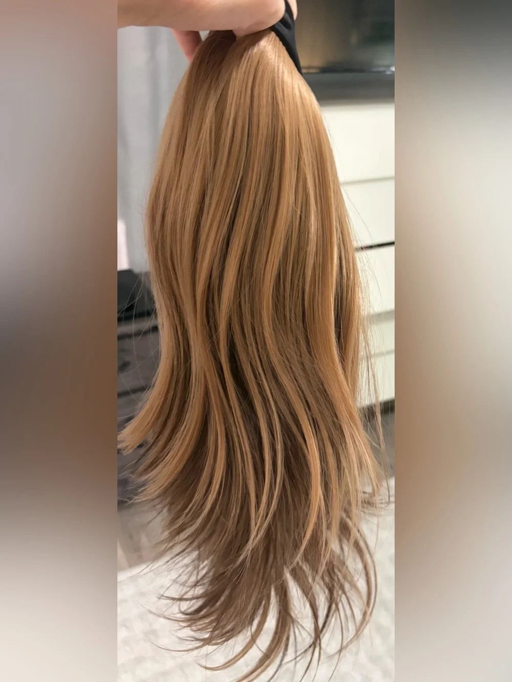 New CHELSEY SMITH CROWN Headband Wig Soft Brunette Chestnut Long Layers